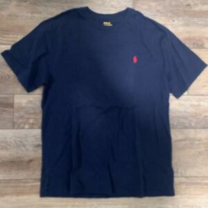 Ralph Lauren Navy Short Sleeve Crew Neck Tee with Red Pony